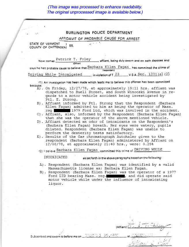 Barbara Kurth DUI #2 12/08/78 Page 1 of 7